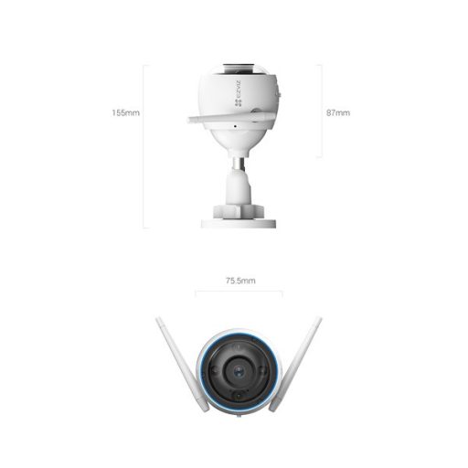 EZVIZ H3 2K 3 MP kültéri kamera, színes éjszakai látás, alakérzékelés, alumíniumötvözet ház, mikroSD 512GB