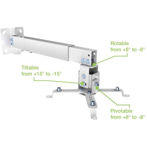 TECHLY ICA-PM 16 univerzális oldalfali / mennyezeti projektor konzol, 43-65 cm, ezüst