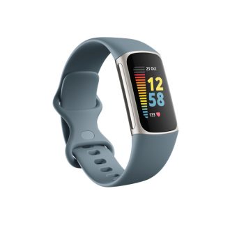   FITBIT Charge 5 Aktivitásmérő fitnesz karkötő (Steel Blue / Platinum Stainless Steel)