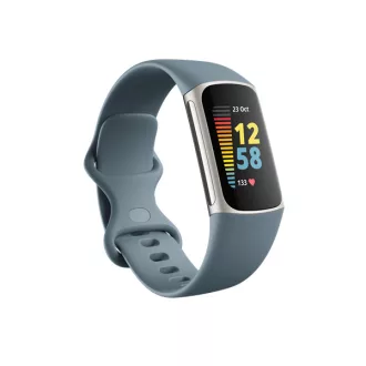   FITBIT Charge 5 Aktivitásmérő fitnesz karkötő (Steel Blue / Platinum Stainless Steel)