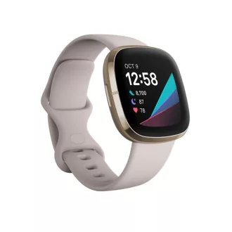   FITBIT Sense okosóra (Lunar White / Soft Gold Stainless Steel)