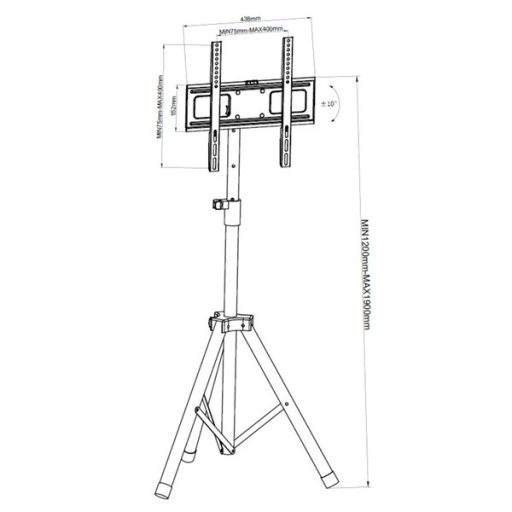 TECHLY ICA-TR17T2 hordozható padlóállvány 17-60" LCD kijelzőhöz