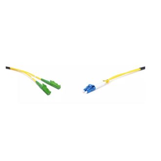   LINKEASY E2000 kompatibilis duplex patch kábel  2xLSH/APC + 2xLC/UPC csatlakozóval, 3mm, 9/125 LSZH,5 m
