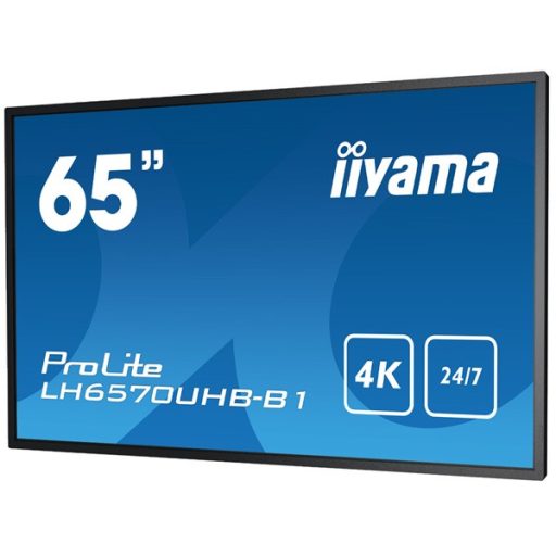 iiyama Prolite 24/7 IPS LFD 64.5" LH6570UHB-B1, 3840x2160, 16:9, 700cd/m2, 8ms, HDMI/USB/RS232/LAN, pivot