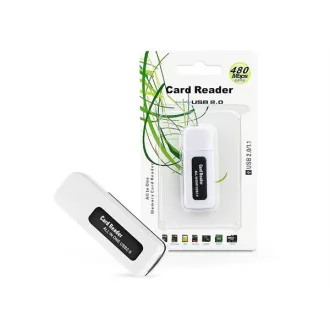   HAFFNER USB MEMÓRIAKÁRTYA-OLVASÓ - FEKETE/FEHÉR (USB 2.0, 480 Mb/s)