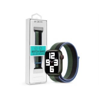   DEVIA APPLE WATCH SZÖVET SPORT SZÍJ - NYLON WOVEN BRAIDED ADJUSTABLE TWO-TONE WATCH LOOP - 38/40/41 MM - E. GREEN