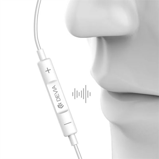 DEVIA UNIVERZÁLIS SZTEREÓ FELVEVŐS FÜLHALLGATÓ - LIGHTNING - STAR SERIES EARBUDS LIGHTNING EARPHONE - FEHÉR