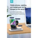 DEVIA QI UNIVERZÁLIS VEZETÉK NÉLKÜLI TÖLTŐ ÁLLOMÁS - 15W - 3in1: SMARTPHONE + IWATCH + AIRPODS - FEHÉR