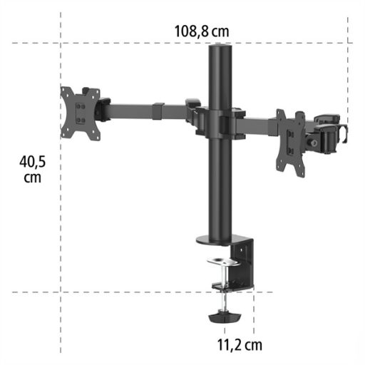 HAMA 118494, MONITORKAR DUPLA, FULL MOTION, 100X100, 2*35"-IG, FEKETE