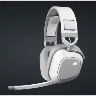   CORSAIR Vezeték Nélküli Headset, HS80 MAX RGB WIRELESS Gaming, Dolby Atmos hangzás, fehér