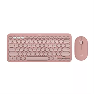   LOGITECH Billentyűzet + egér - Pebble 2 Vezeték Nélküli Combo Rózsaszín, US