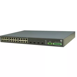   RAISECOM L2 menedzselhető ipari switch, 19"RM, 4x100/1000 SFP + 24xGE RJ45 + 1 alarm,  1xDC