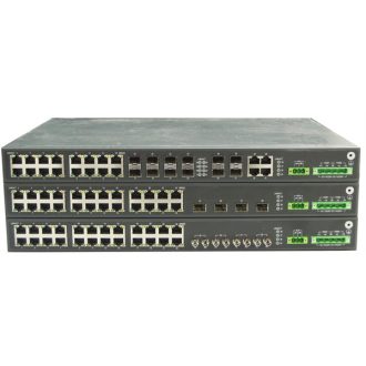   RAISECOM L3 menedzselhető ipari switch, 19"RM, 12x10G SFP+ +24xGE RJ45, (+ 2xAC TÁP!)