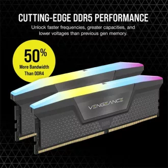   CORSAIR Memória VENGEANCE RGB DDR5 32GB 5600MHz CL40 AMD EXPO (Kit of 2), szürke