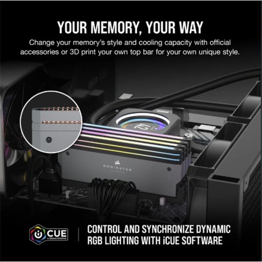 CORSAIR Memória DOMINATOR TITANIUM RGB DDR5 32GB 4800MHz CL30, AMD (Kit of 2), szürke