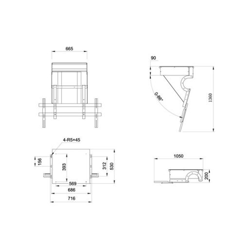 MULTIBRACKETS Motoros mennyezeti konzol, M Motorized Ceilingmount Pro SD (32-100", max.VESA: 900x600 mm, 100 kg)