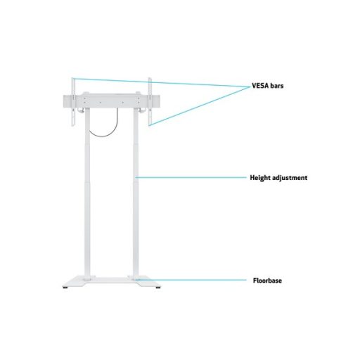 MULTIBRACKETS Padlóállvány, M Motorized Floorbase 60kg White (37-90", max.VESA: 600x400 mm, 60 kg)