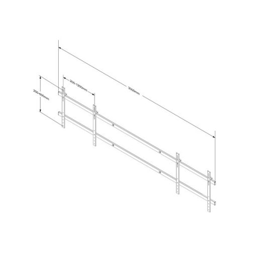 MULTIBRACKETS Motoros 2 képernyős fali konzol, M Motorized Dual Screen Mount (max.84", max.VESA: 600x1200 mm, 140 kg)