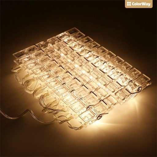COLORWAY LED szalag, LED garland with photo clips 40 LED/4.2M, USB