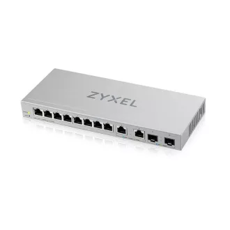   ZYXEL Switch 8x1000Mbps + 2x2500Mbps + 2xSFP+ Web Menedzselhető, XGS1210-12-ZZ0102F