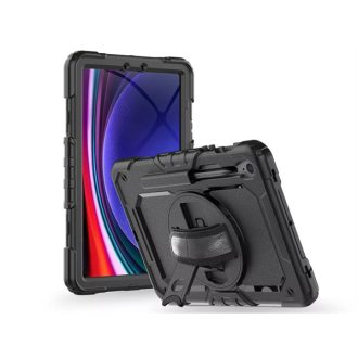   TECH-PROTECT SAMSUNG GALAXY TAB S9 FE 10.9 ÜTÉSÁLLÓ TABLET TOK 360 FOKOS VÉDELEMMEL, 4H KIJELZŐVÉDŐ ÜVEGGEL, FEKETE