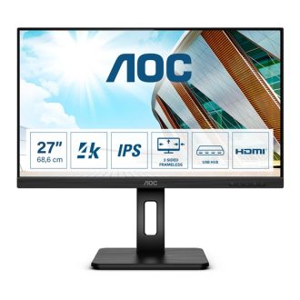   AOC IPS monitor 27" U27P2, 3840x2160, 16:9, 350cd/m2, 4ms, 2xHDMI/DisplayPort/4xUSB, Pivot, hangszóró