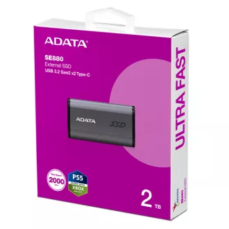 ADATA SSD Külső USB 3.2 2TB SE880 Elite, Type-C, Szürke