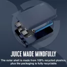 JUICE UNIVERZÁLIS HORDOZHATÓ, ASZTALI AKKUMULÁTOR TÖLTŐ - ECO 3 POWER BANK - 2XUSB +TYPE-C - 10.000 MAH - SÖTÉTKÉK