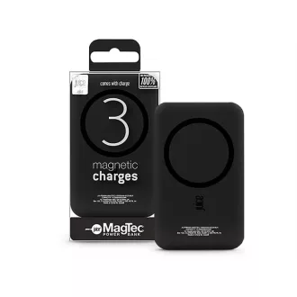   JUICE UNIVERZÁLIS HORDOZHATÓ, ASZTALI AKKUMULÁTOR TÖLTŐ - ECO 3 MAGTEC POWER BANK - USB + TYPE-C - 10.000 MAH - FEKETE