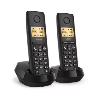 GIGASET DECT telefon, PURE 100 Duo, fekete