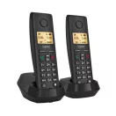 GIGASET DECT telefon, PURE 200 Duo, fekete