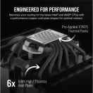 CORSAIR CPU hűtő, A115 Twin Tower, 2 Ventilátoros, LGA1700 támogatással, fekete