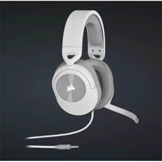   CORSAIR Vezetékes Headset, HS55 Gaming, Ultrakönnyű, Jack dugós, fehér