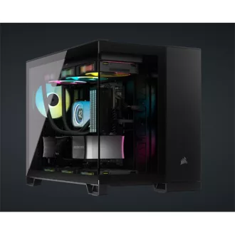   CORSAIR Ház Micro-ATX 2500X, Tápegység nélkül, Edzett Üveg, fekete
