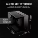 CORSAIR Ház Micro-ATX 2500X, Tápegység nélkül, Edzett Üveg, fekete
