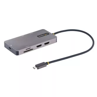   STARTECH USB-C Multiport Adapter, 2xHDMI, 2xUSB 3.2, 1xSD, 1xLAN, 1xMicroSD, 1xUSB-C, 30cm kábel