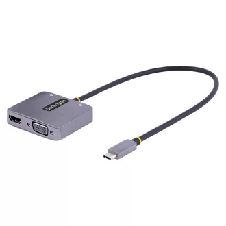   STARTECH USB-C Video Adapter, 1xVGA, 1xHDMI 4K 60Hz, 1xUSB-C 100W PD, 1x3.5mm Jack, 30cm kábel