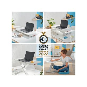   LEITZ, Ülő/álló munkaállomás, kihúzható billentyűzettartóval,  "Ergo Cosy" - fehér
