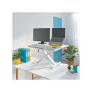 LEITZ, Ülő/álló munkaállomás, kihúzható billentyűzettartóval,  "Ergo Cosy" - fehér