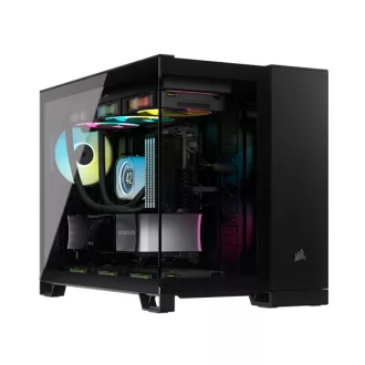   CORSAIR Ház Micro-ATX iCUE LINK 2500X RGB, Tápegység nélkül, Edzett Üveg, fekete