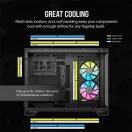 CORSAIR Ház Micro-ATX iCUE LINK 2500X RGB, Tápegység nélkül, Edzett Üveg, fekete