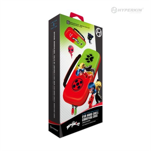 HYPERKIN Miraculous EVA Nintendo Switch/Switch OLED/Switch "K.bogár és F.macska" erősített utazótok, Piros & Zöld