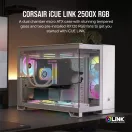 CORSAIR Ház Micro-ATX iCUE LINK 2500X RGB, Tápegység nélkül, Edzett Üveg, fehér