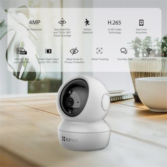   EZVIZ C6N beltéri kamera, 4MP, 360° panoráma kilátás, éjszakai látás, automata követés, mozgásérzékelés, 256GB -ig