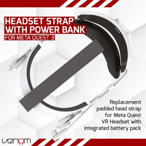 VENOM Meta Quest 2 & 3 Kiegészítő Univerzális headset pánt és 5000 mAh akkumulátor csomag, VS4209