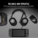 CORSAIR Vezetékes Headset, HS65 SURROUND Gaming, Dolby audio, carbon