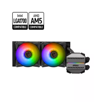   MSI CPU hűtő Coreliquid M240 2xARGB (vízhűtés), Univerzális