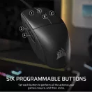 CORSAIR Vezetékes Egér Gaming, M55 Lightwight, 6 programozható gomb, Ultra-könnyű, 16000dpi, fekete