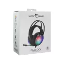 WHITE SHARK PEACOCK-B, GH-2444B, gamer fejhallgató, RGB, fekete, (3.5 Jack+USB)