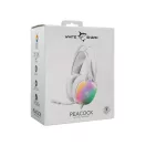 WHITE SHARK PEACOCK-W, GH-2444W, gamer fejhallgató, RGB, fehér, (3.5 Jack+USB)